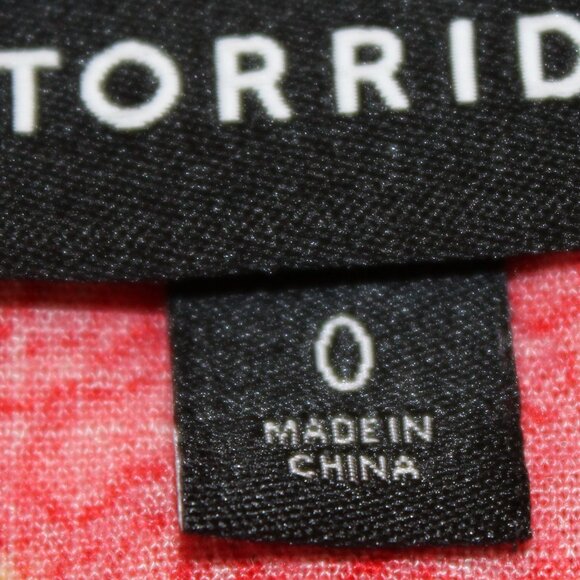 SALE TANK TOP SPAGHETTI STRAP TORRID RED + FLORALS SIZE 0 12 LARGE L PRE-LOVED - Picture 10 of 12